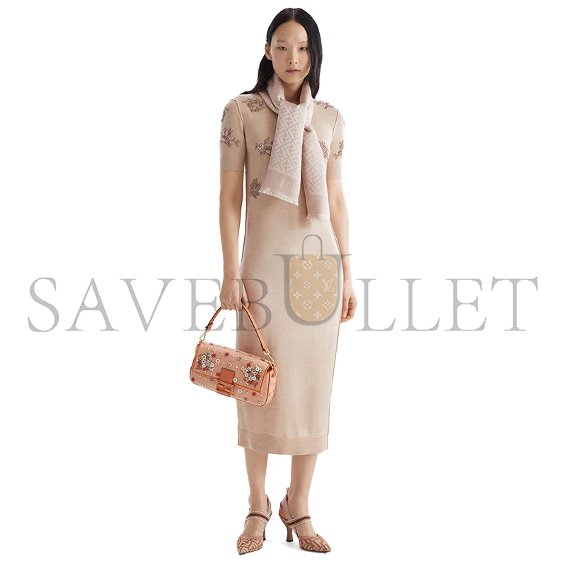 FENDI FF SHAWL PINK ORGANIC SILK SHAWL FXT069AJW7F0QD1 (140*140cm)